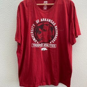 Arkansas Razorbacks Trooper Athletics Star Wars Red Short Sleeve T-Shirt 2XL